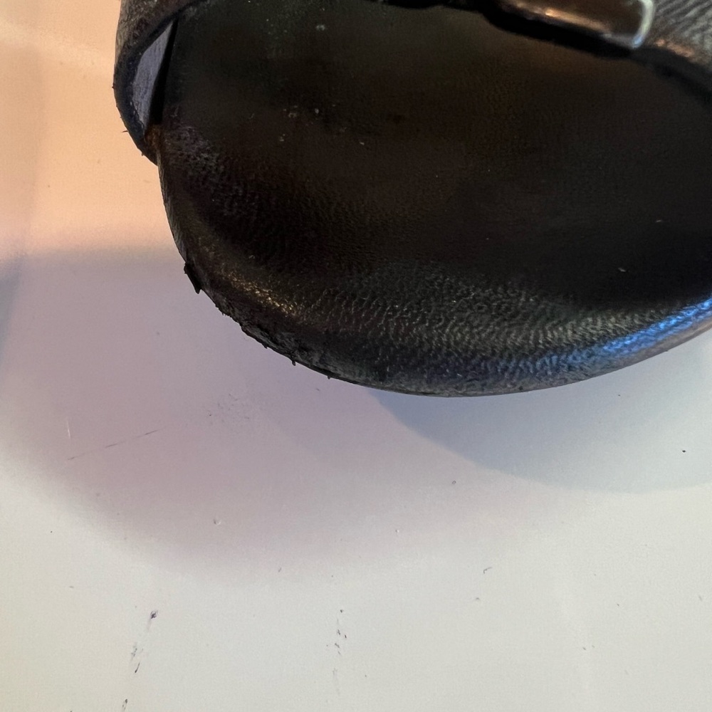 Tory Burch Lowell II Black Peep Toe Wedges Size 8M - Picture 3 of 10